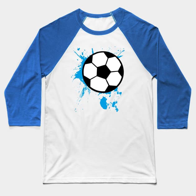 Soccer Splash Boy Blue Player Baseball T-Shirt by Shirtbubble